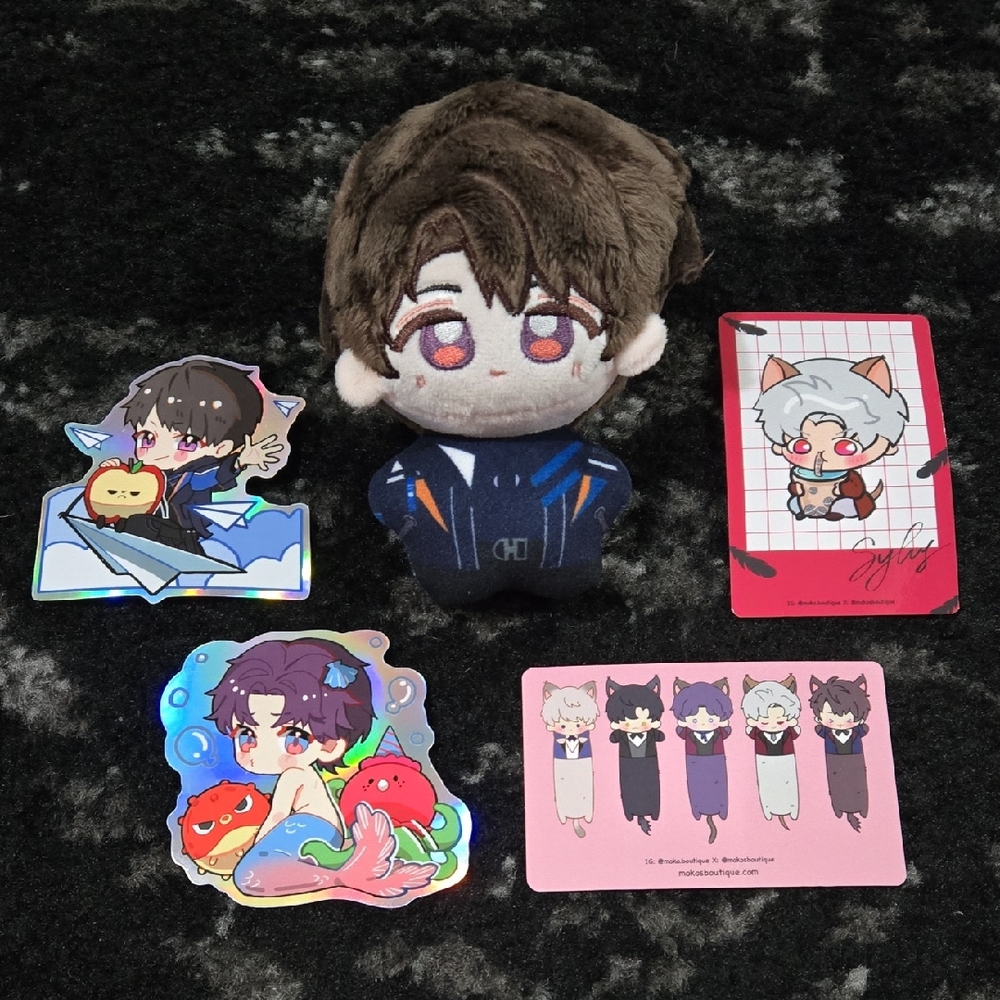 LADS Love And Deepspace Lot - Caleb Plush Doll, Photocards, Stickers